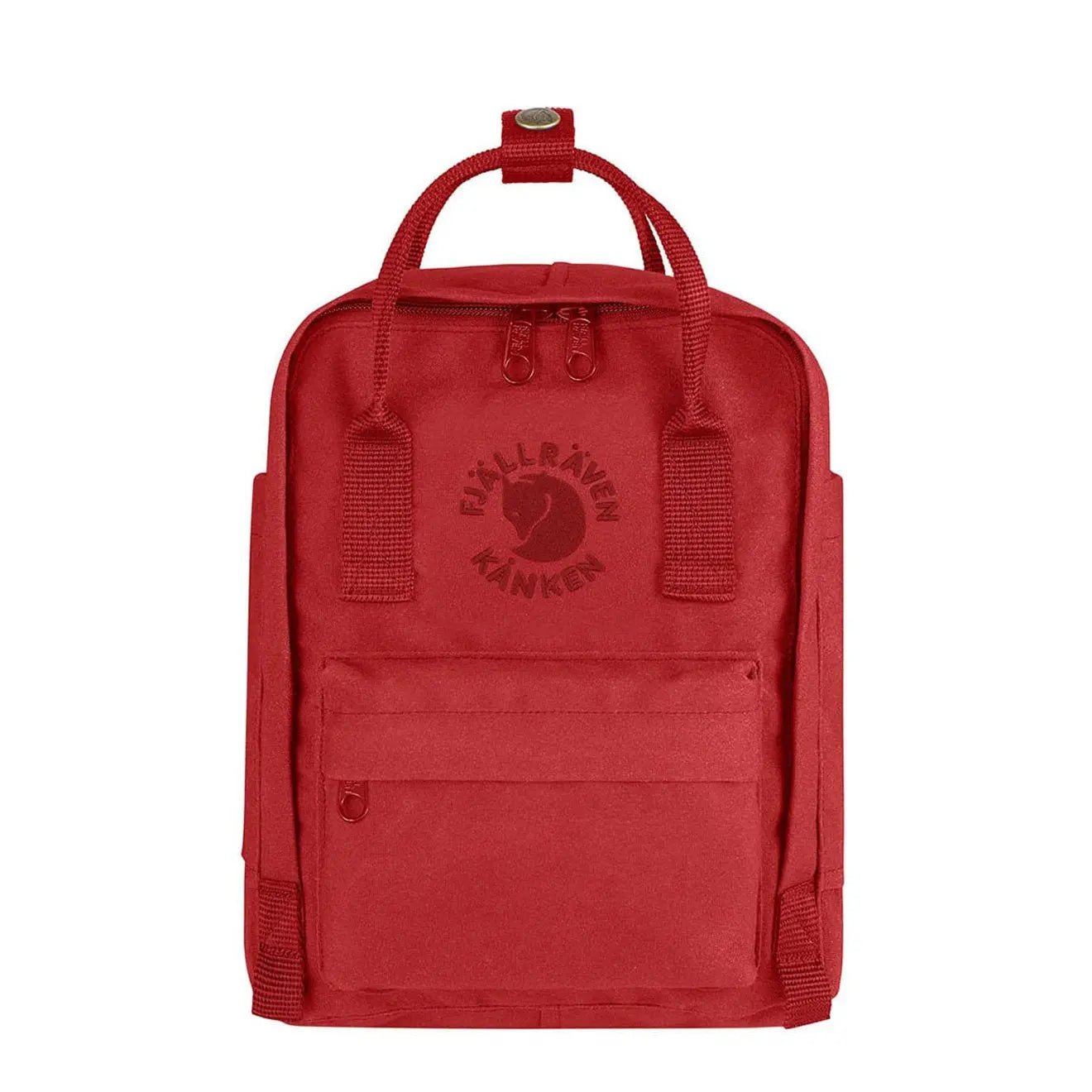 fjallraven mini kanken red random blocked backpack Fjallraven Re-Kanken Mini