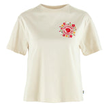 Fjallraven Womens Fjallblomster Logo T-shirt Chalk White - My Fox Bag