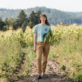Fjallraven Womens Fjallblomster Logo T-shirt Misty Green - My Fox Bag