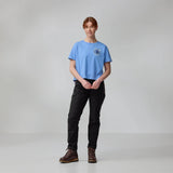 Fjallraven Womens Fjallblomster Logo T-shirt Ultramarine - My Fox Bag