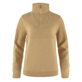 Fjallraven Womens Ovik Half Zip Knit Dune Beige