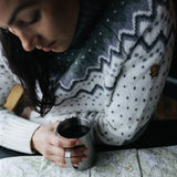 Fjallraven Womens Ovik Knit Roller Neck Chalk White / Patina Green - My Fox Bag