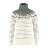 Fjallraven Womens Ovik Knit Roller Neck Chalk White / Patina Green - My Fox Bag