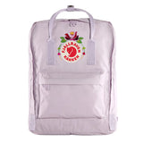 Fjallraven Kanken Classic Embroidered Backpack Pastel Lavender Roses - My Fox Bag