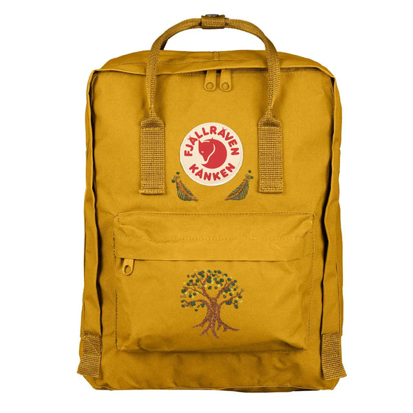 Fjallraven Kanken Classic Embroidered Backpack Ochre Trees