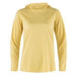 Fjallraven Womens Abisko Sun-Hoodie LS Hooded T-Shirt Mais Yellow