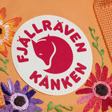 Fjallraven Kanken Classic Embroidered Backpack Sunstone Orange Floral - My Fox Bag