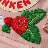 Fjallraven Kanken Classic Embroidered Backpack Chalk Rose Strawberries