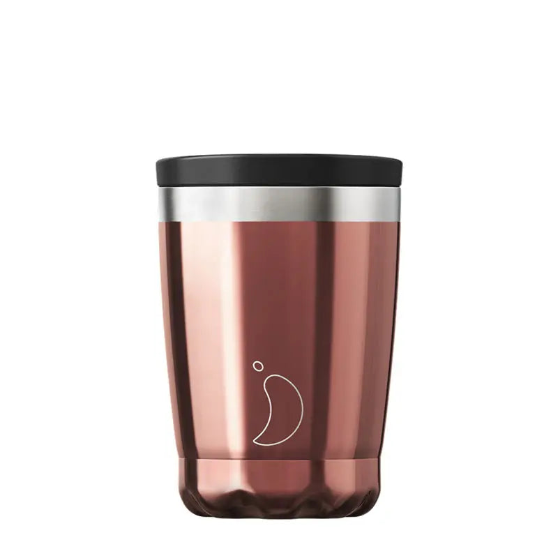 Chillys 340ml Coffee Cup Chrome Rose Gold Chillys Bottles