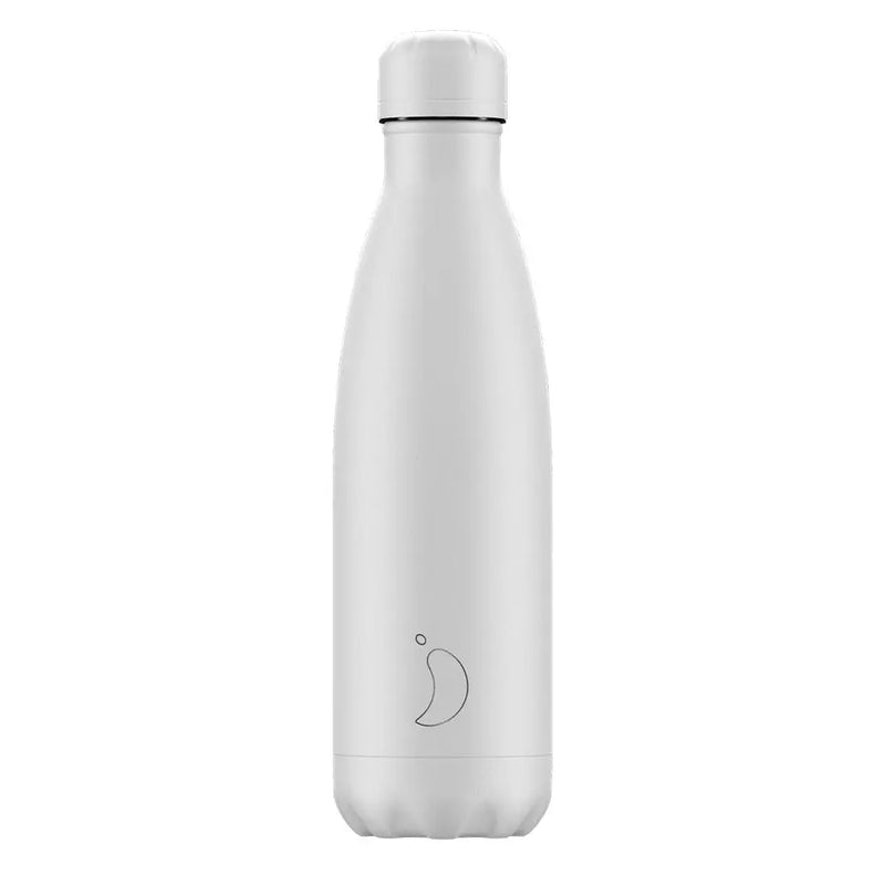 Chillys 500ml Water Bottle Monochrome All White