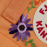 Fjallraven Kanken Classic Embroidered Backpack Sunstone Orange Floral - My Fox Bag