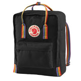 Fjallraven Kanken Classic Backpack Black Rainbow Pattern Fjallraven Kanken Bags