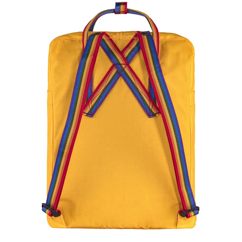 Fjallraven Kanken Classic Backpack Warm Yellow Rainbow Pattern Fjallraven Kanken Bags