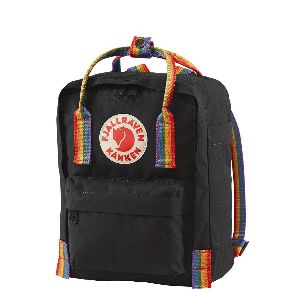 fjallraven backpack black mini Fjallraven Kanken Rainbow Mini Black Rainbow Pattern