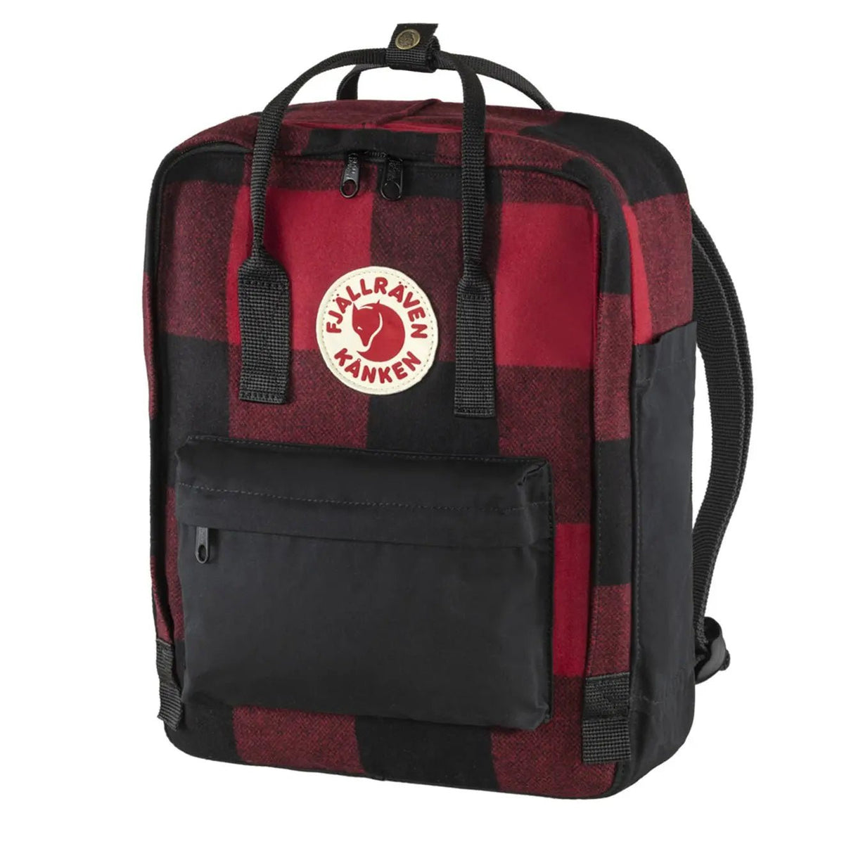 fjllrven kanken black striped Knken Backpack Front zip pocket for additional storage Fjallraven Kanken Backpack in BLACK