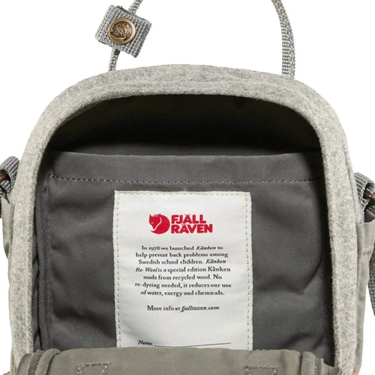 NEW Fjallraven Kanken Re-Wool Sling Bag, Granite Grey Kånken Re-Wool Sling – Fjallraven India main image 2