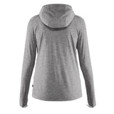 Fjallraven Womens Abisko Sun-Hoodie LS Hooded T-Shirt Shark Grey Fjallraven