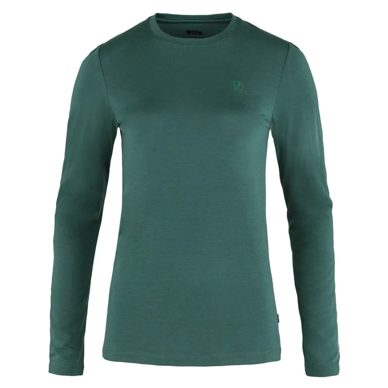 Fjallraven Womens Abisko Wool LS Base Layer T-Shirt Arctic Green Fjallraven