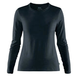 Fjallraven Womens Abisko Wool LS Base Layer T-Shirt Dark Navy Fjallraven