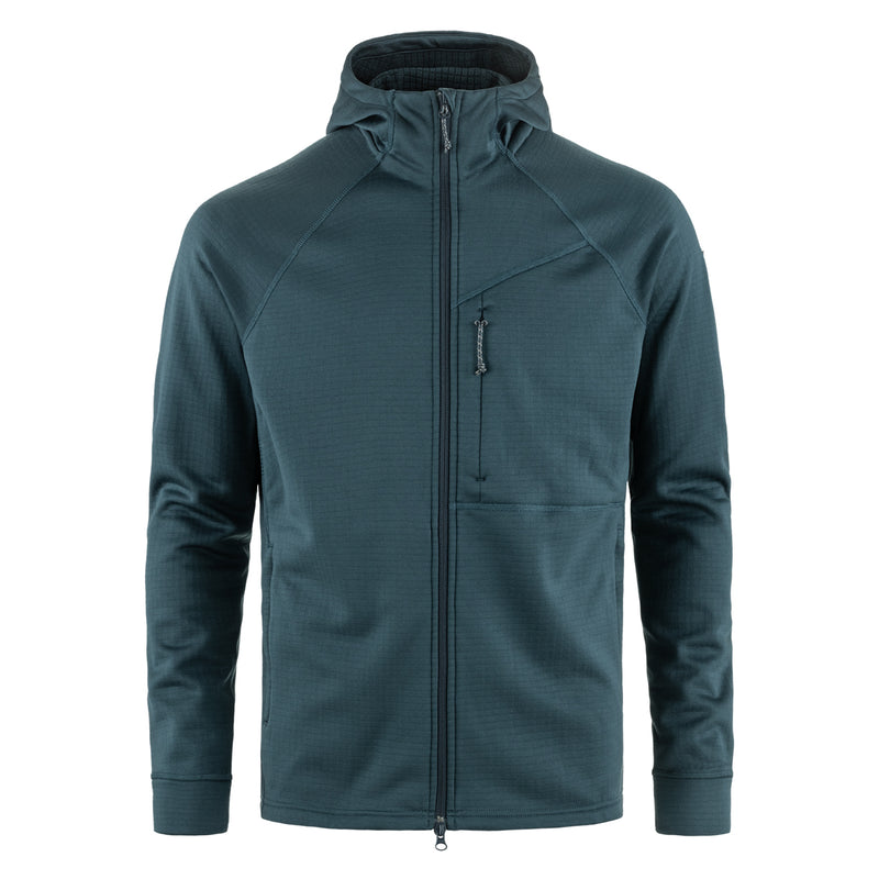 Fjallraven Abisko Grid Fleece Hoodie Mountain Blue - My Fox Bag