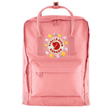 Fjallraven Kanken Classic Embroidered Backpack Pink Buttercups and Daisies