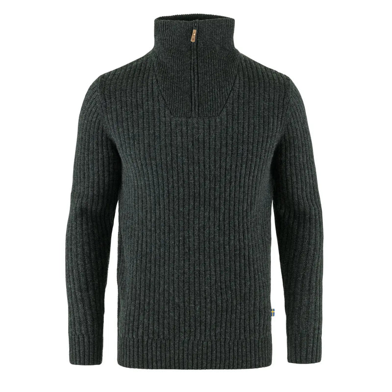 Fjallraven Ovik Half Zip Knit Dark Grey - My Fox Bag