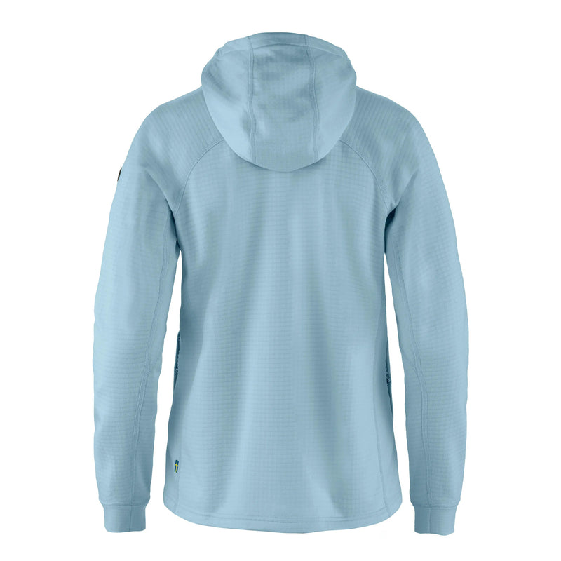 Fjallraven Womens Abisko Grid Fleece Hoodie Breeze Blue