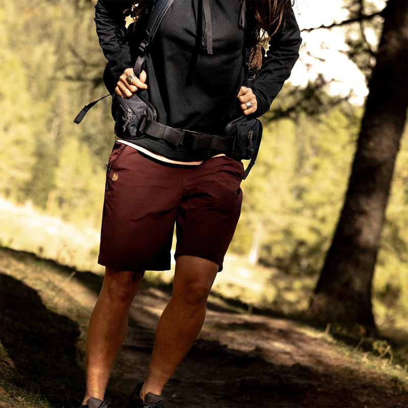 Fjallraven Womens Abisko Trail Stretch Shorts Black - My Fox Bag