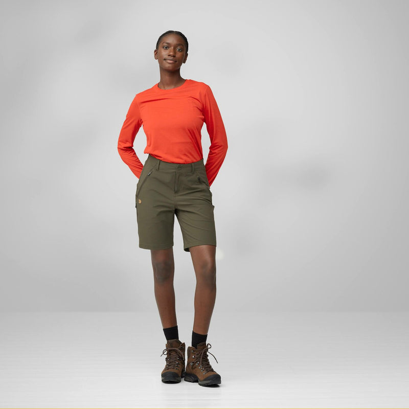 Fjallraven Womens Abisko Trail Stretch Shorts Black - My Fox Bag