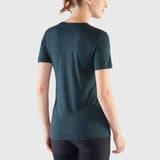 Fjallraven Womens Abisko Wool Fox T-shirt Lavender Mist / Dark Navy - My Fox Bag