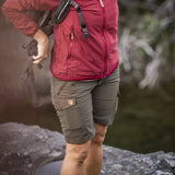 Fjallraven Womens Nikka Curved Shorts Suede Brown - My Fox Bag