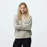 Fjallraven Womens Ovik Cable Knit Chalk White