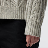 Fjallraven Womens Ovik Cable Knit Fog