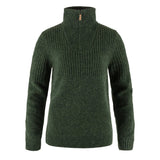 Fjallraven Womens Ovik Half Zip Knit Deep Forest - My Fox Bag