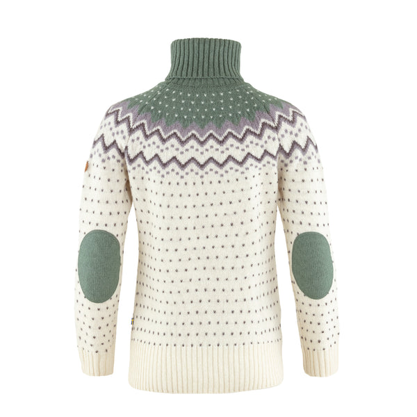 Fjallraven Womens Ovik Knit Roller Neck Chalk White / Patina Green - My Fox Bag