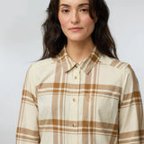 Fjallraven Womens Ovik Lite Flannel Shirt Chalk White / Fossil