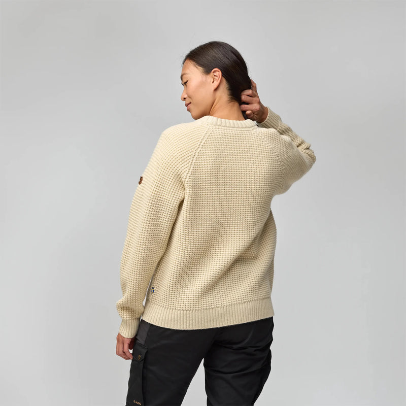 Fjallraven Womens Ovik Waffle Knit Light Beige