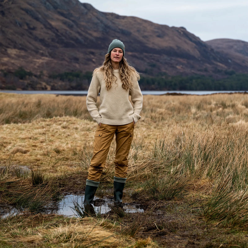 Fjallraven Womens Ovik Waffle Knit Navy - My Fox Bag