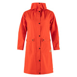 Fjallraven Womens Vardag Rain Parka Flame Orange - My Fox Bag