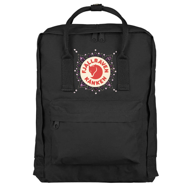 Fjallraven Kanken Classic Embroidered Backpack Black Stars