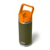 YETI 18 oz Bottle w/ Straw Olive / King Crab Orange