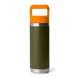 YETI 18 oz Bottle w/ Straw Olive / King Crab Orange