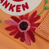 Fjallraven Kanken Classic Embroidered Backpack Sunstone Orange Floral - My Fox Bag
