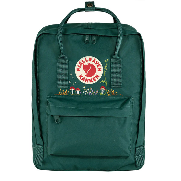 Fjallraven Kanken Classic Embroidered Backpack Arctic Green Toadstools
